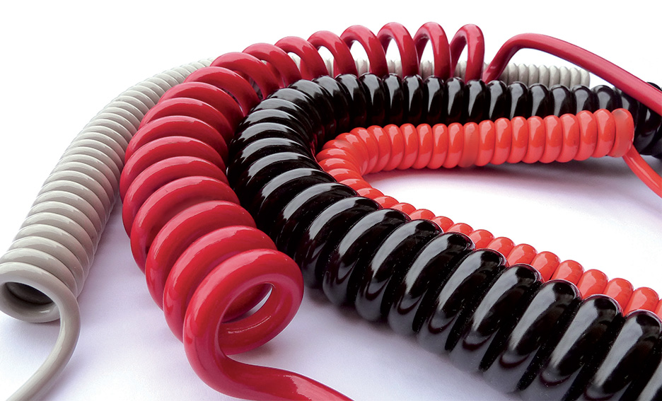 Enrouleur de câble en tube flexible en spirale Ordinateur Gérer Cord Rouge 10M Longueur Aexit 2pcs 3mm Dia 